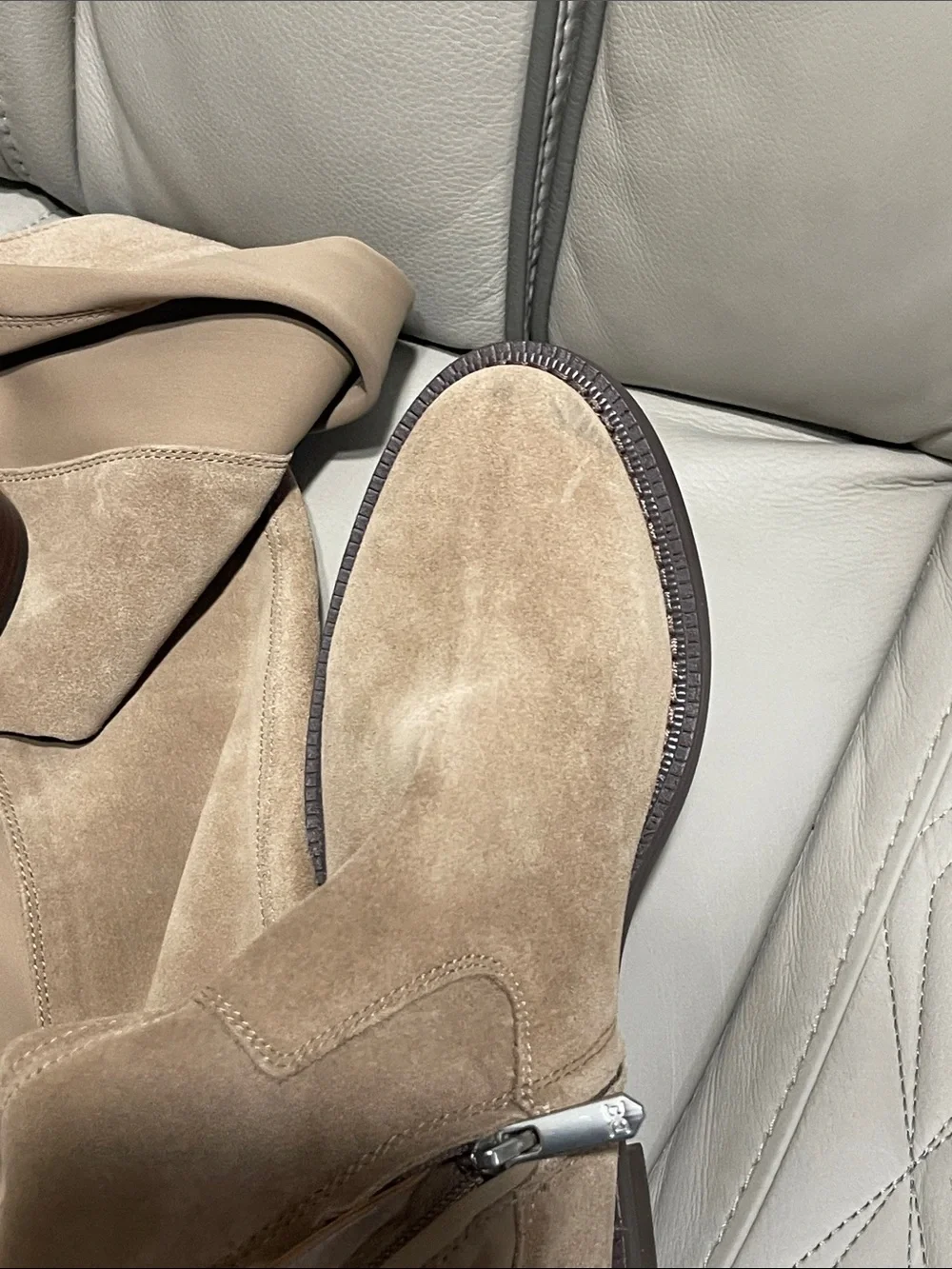 Sam Edelman Over-the-Knee Suede Boots in Taupe